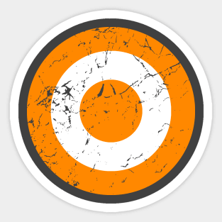 Distressed Orange and White Roundel Sticker